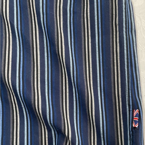 English Laundry Shirt Mens 16 32/33 Blue Striped Spread Cutaway Collar FlipCuff - Picture 11 of 12